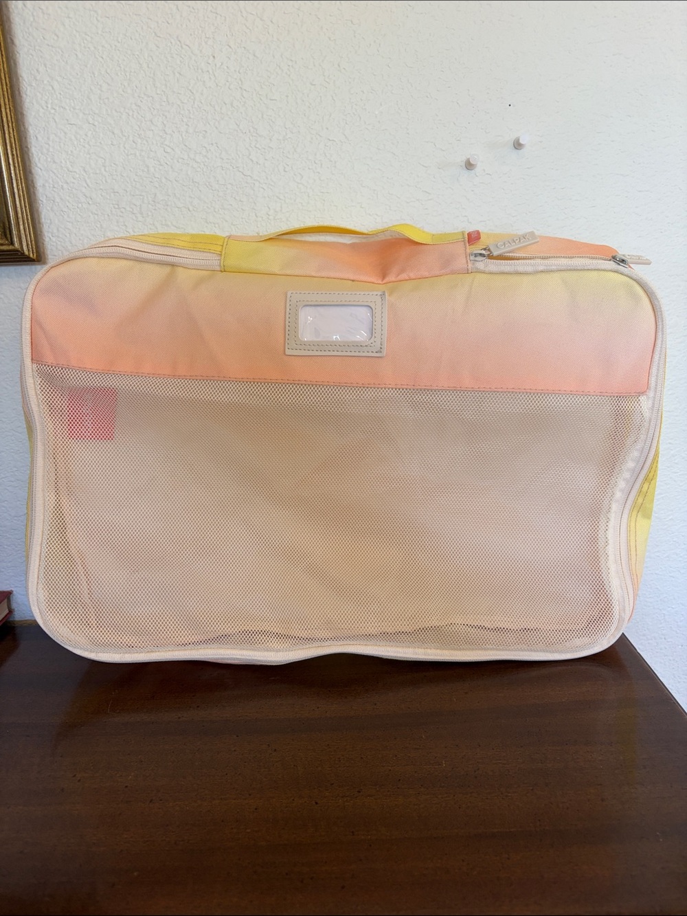 Calpak Travel Packing Cube Organizer - Pastel Peach & Yellow Large